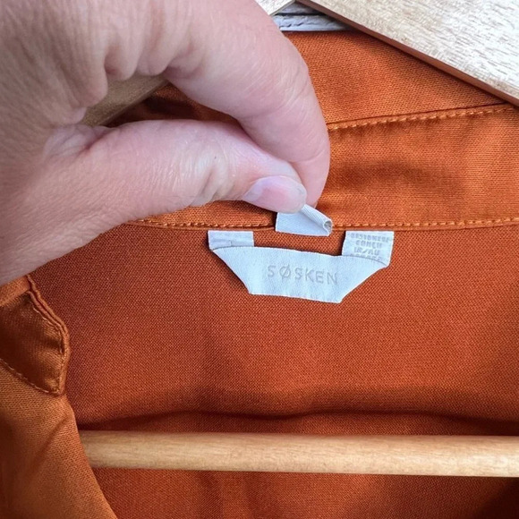 Sosken orange long sleeve dress  with belt Nordstrom size 1 small - Picture 11 of 12